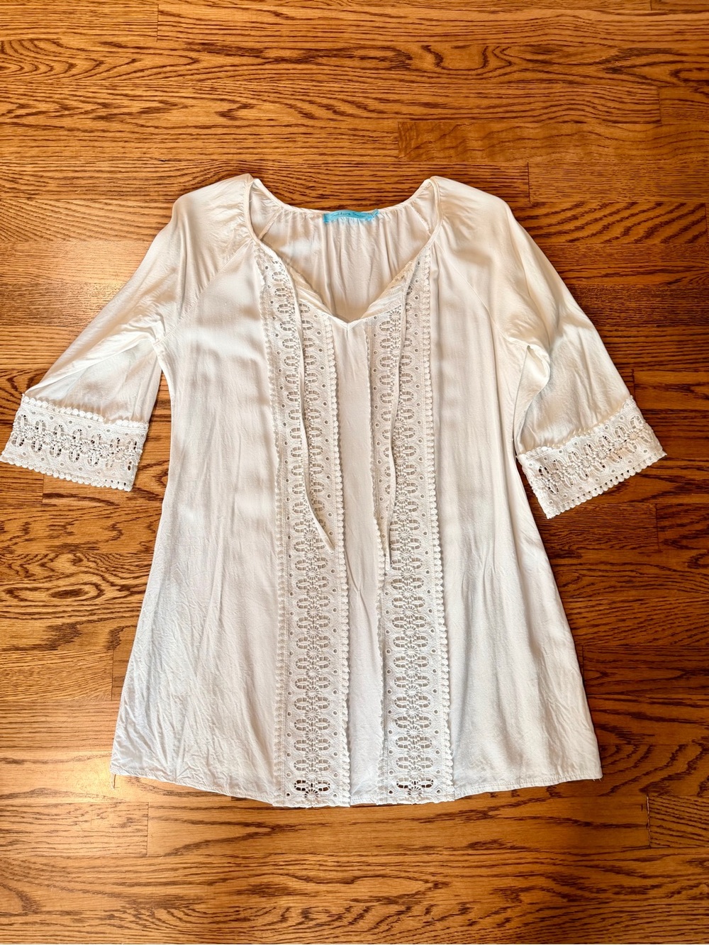 White Crochet-Trim Cover Up- Women